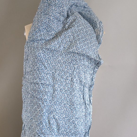 Vintage Blue Floral Fabric 4 Yards - Picture 2 of 7